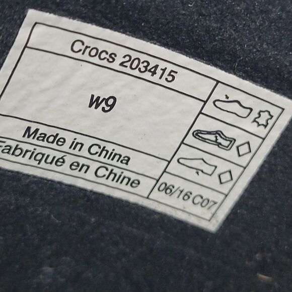 Crocs Womens Suede Block Heels Clogs Black Sz 9W - Picture 9 of 9